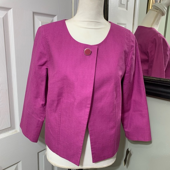 NWT Merona one button, fushia color, xs blazer. - Picture 3 of 11